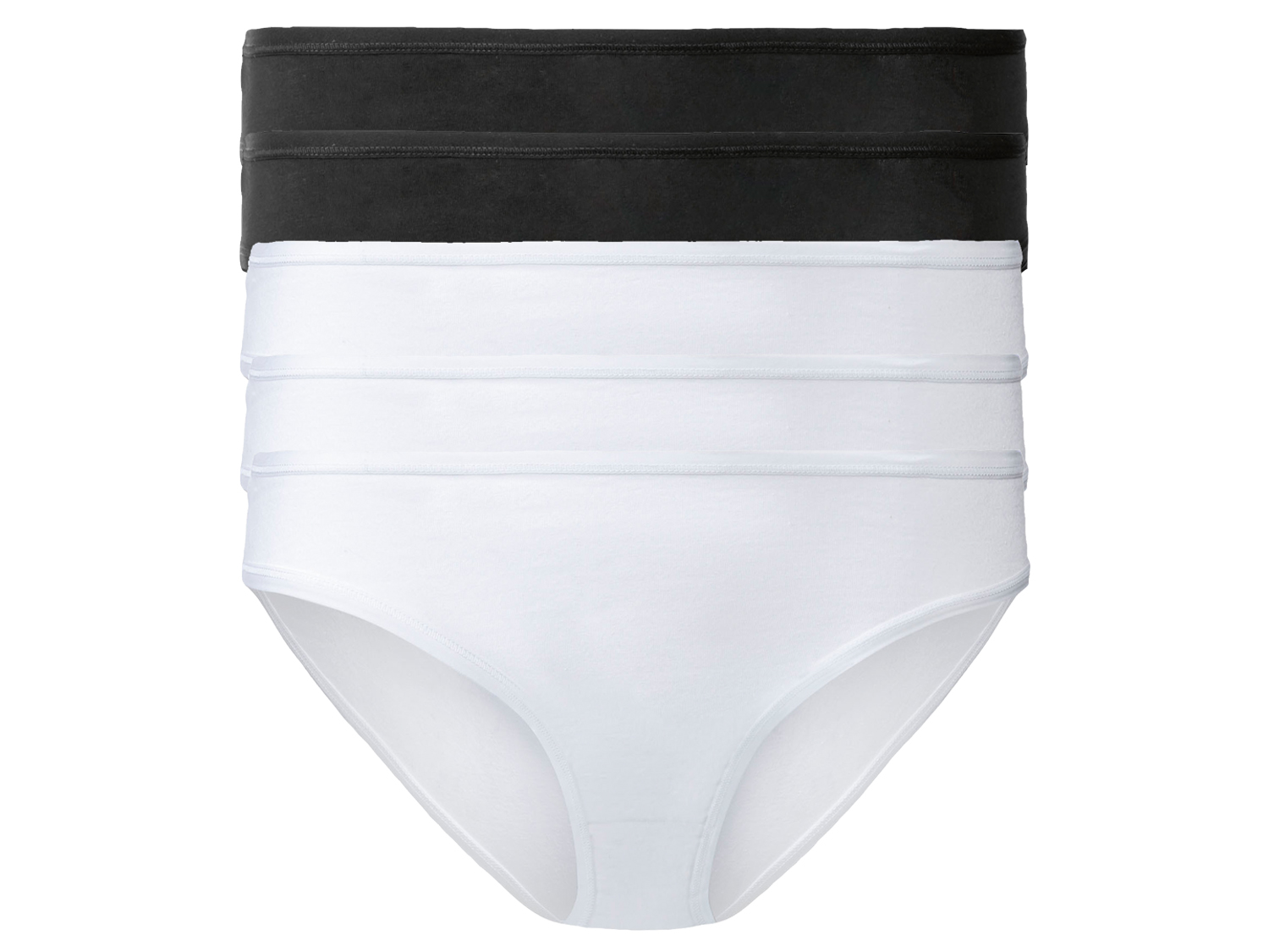 esmara® Slipy damskie z bawełną, 5 par (Czarny / biały, XXL (52/54))