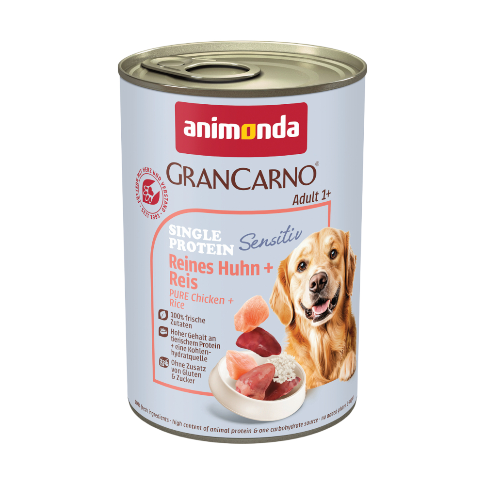 Korzystny pakiet animonda GranCarno Adult Sensitive, 24 x 400 g - Kurczak i ryż