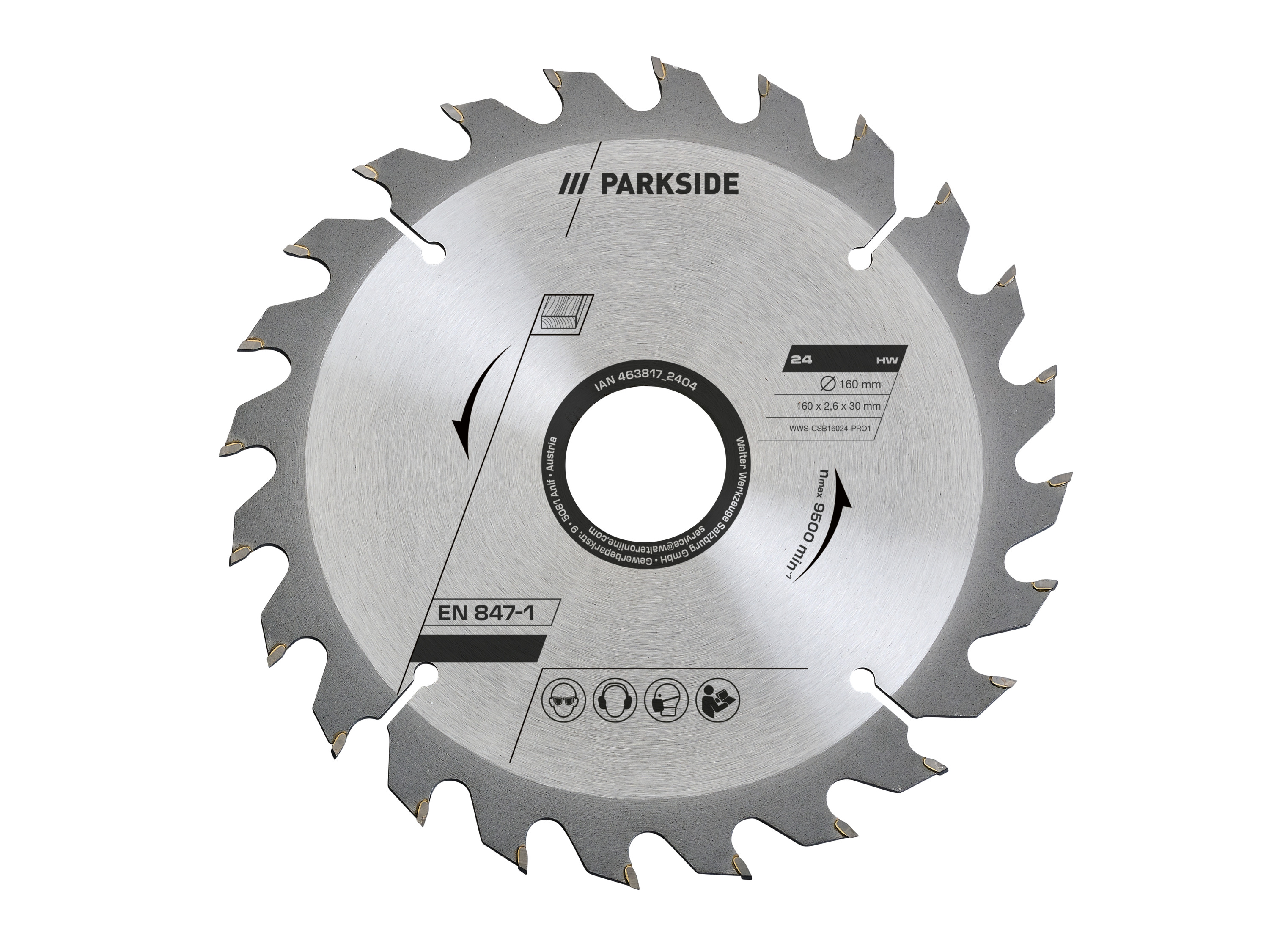 PARKSIDE® Tarcza do piły tarczowej, Ø 160 mm  (160 mm drewno 24 zęby) miniaturka
