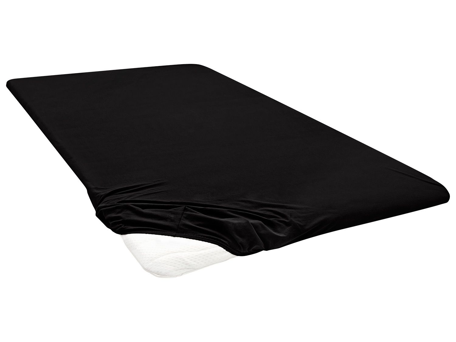 Biberna Prześcieradło z dżerseju z gumką (Czarny, 140 - 160 x 200 cm)