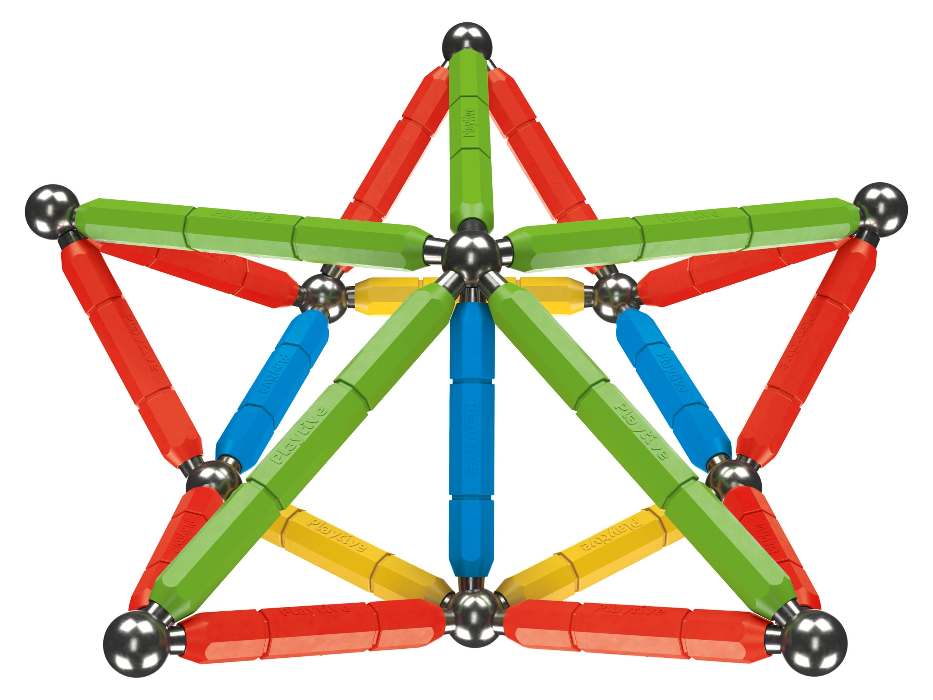 Playtive Zestaw klocków magnetycznych (Kolorowy)