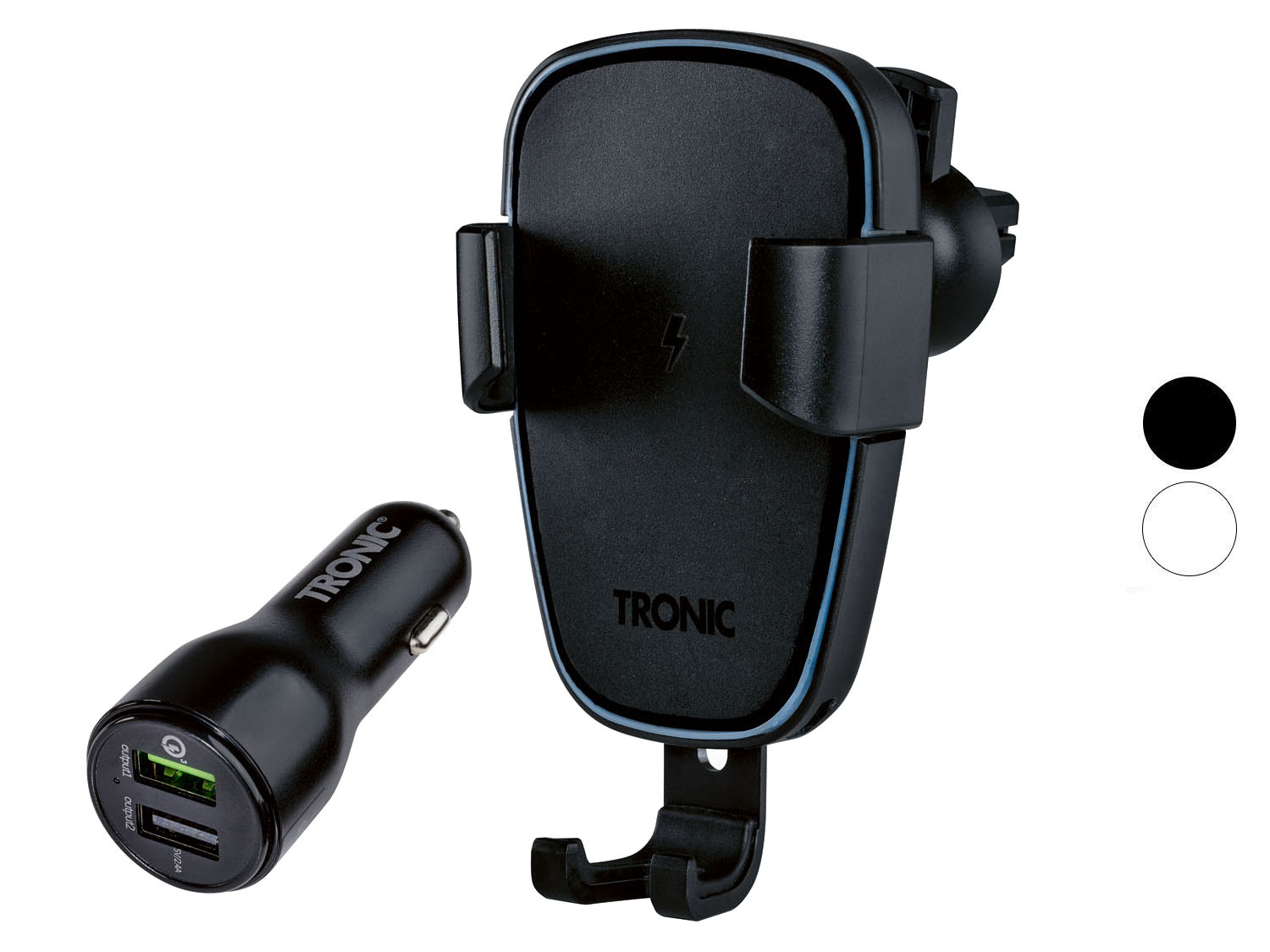 TRONIC® Uchwyt samochodowy na smartfona z ładowarką QI®, 10 W miniaturka
