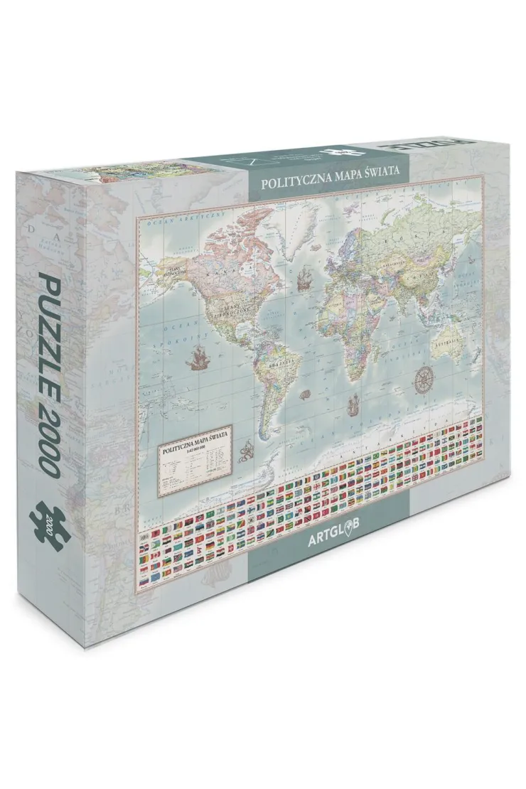 Puzzle 2000 el. Świat polityczny m. stylizowana