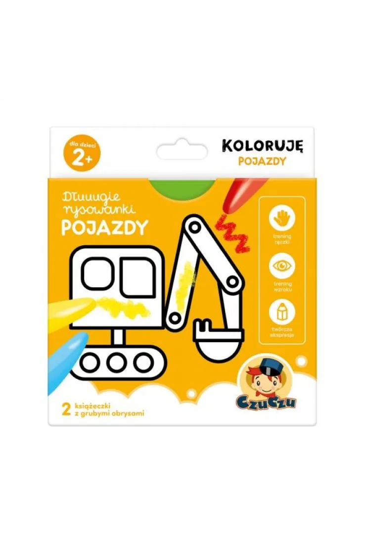 CzuCzu Dłuuugie rysowanki Koloruję Pojazdy 2+