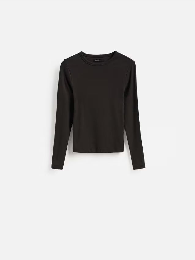 Reserved - Longsleeve z modalem - ciemnobrązowy