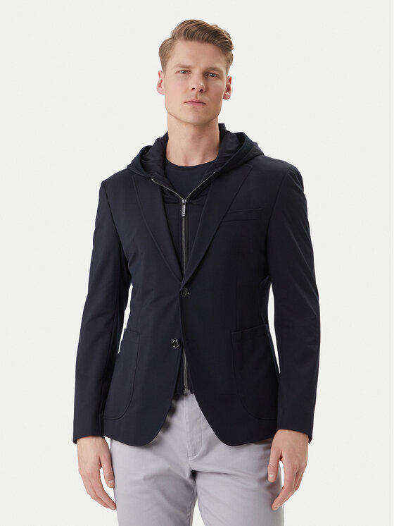 JOOP! Marynarka JB-108Huntsville-J6 30101585 Granatowy Regular Fit