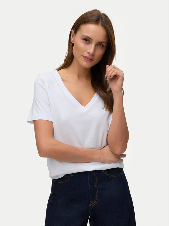 Vero Moda T-Shirt Paulina 10342926 Biały Regular Fit