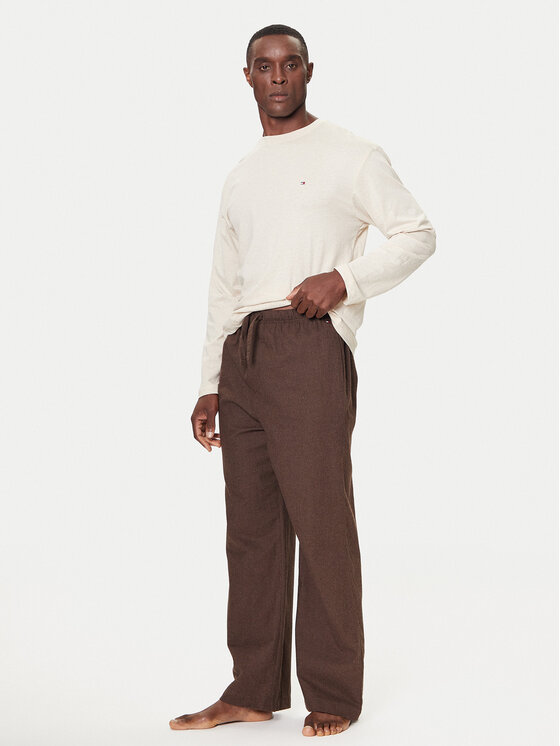 Tommy Hilfiger Piżama UM0UM03689 Brązowy Relaxed Fit