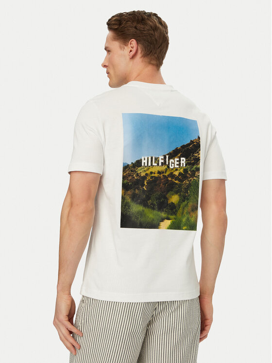 Tommy Hilfiger T-Shirt Logo Graphic MW0MW42389 Biały Regular Fit