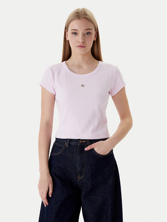 Calvin Klein Jeans T-Shirt LV047C200G Różowy Slim Fit