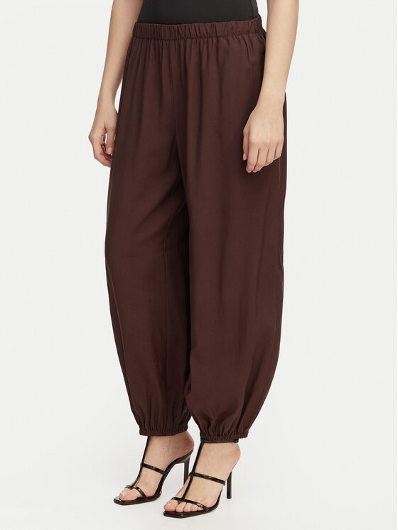 ONLY Spodnie materiałowe Scarly 15380514 Brązowy Relaxed Fit