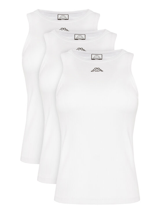 Kappa Komplet topów Logo Myrta 38277KW Biały Regular Fit