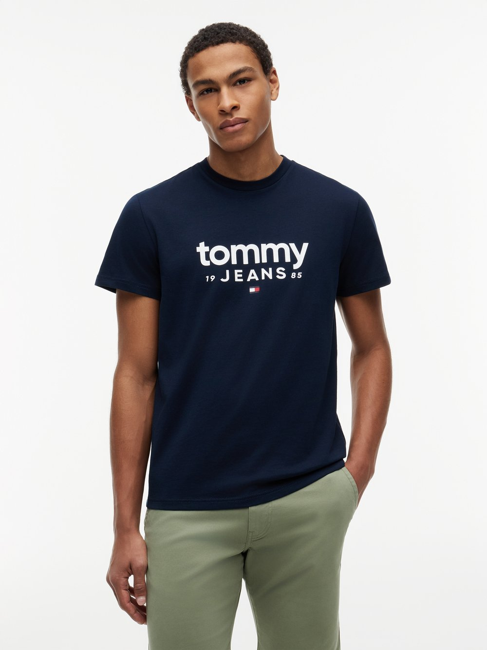Tommy Jeans Koszulka męska Mężczyźni Bawełna niebieski|wielokolorowy, M