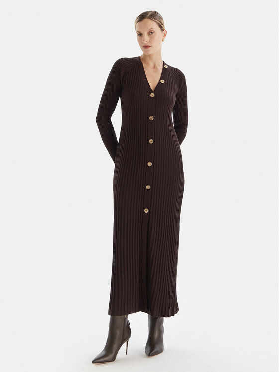 TWINSET Sukienka dzianinowa 252TT3400 Brązowy Slim Fit