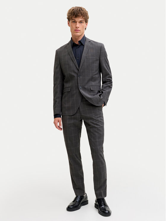 Jack & Jones Garnitur Franco 12183530 Szary Super Slim Fit