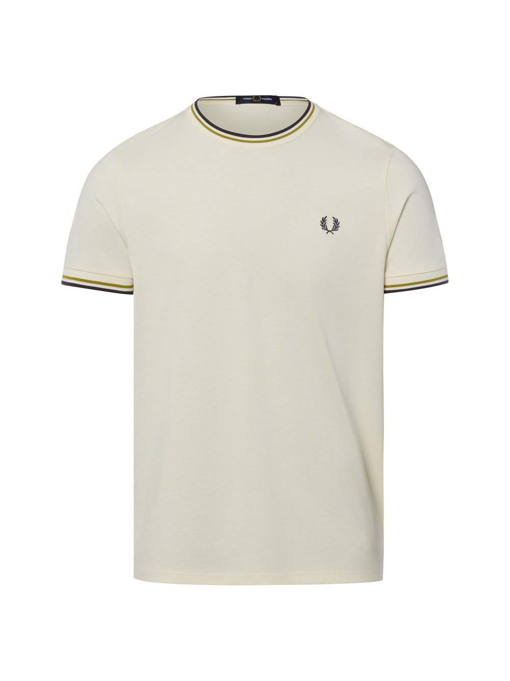 Fred Perry Koszulka męska Mężczyźni Bawełna beżowy, XXL