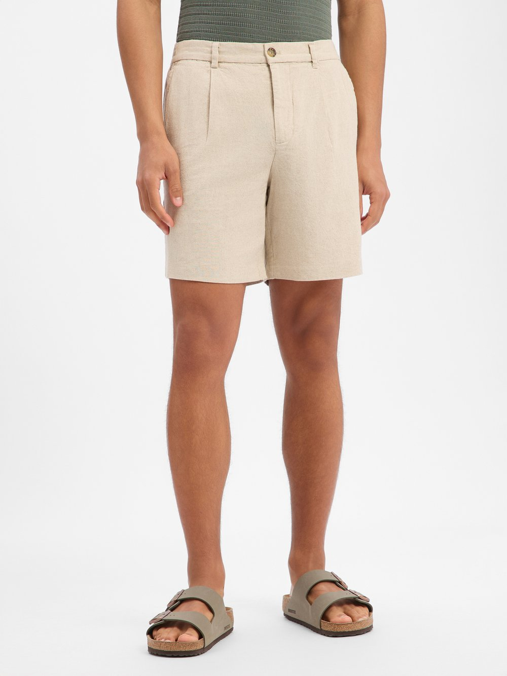 Only&Sons Bermudy z zawartością lnu - ONSLou Eno Mężczyźni wiskoza beżowy, XL