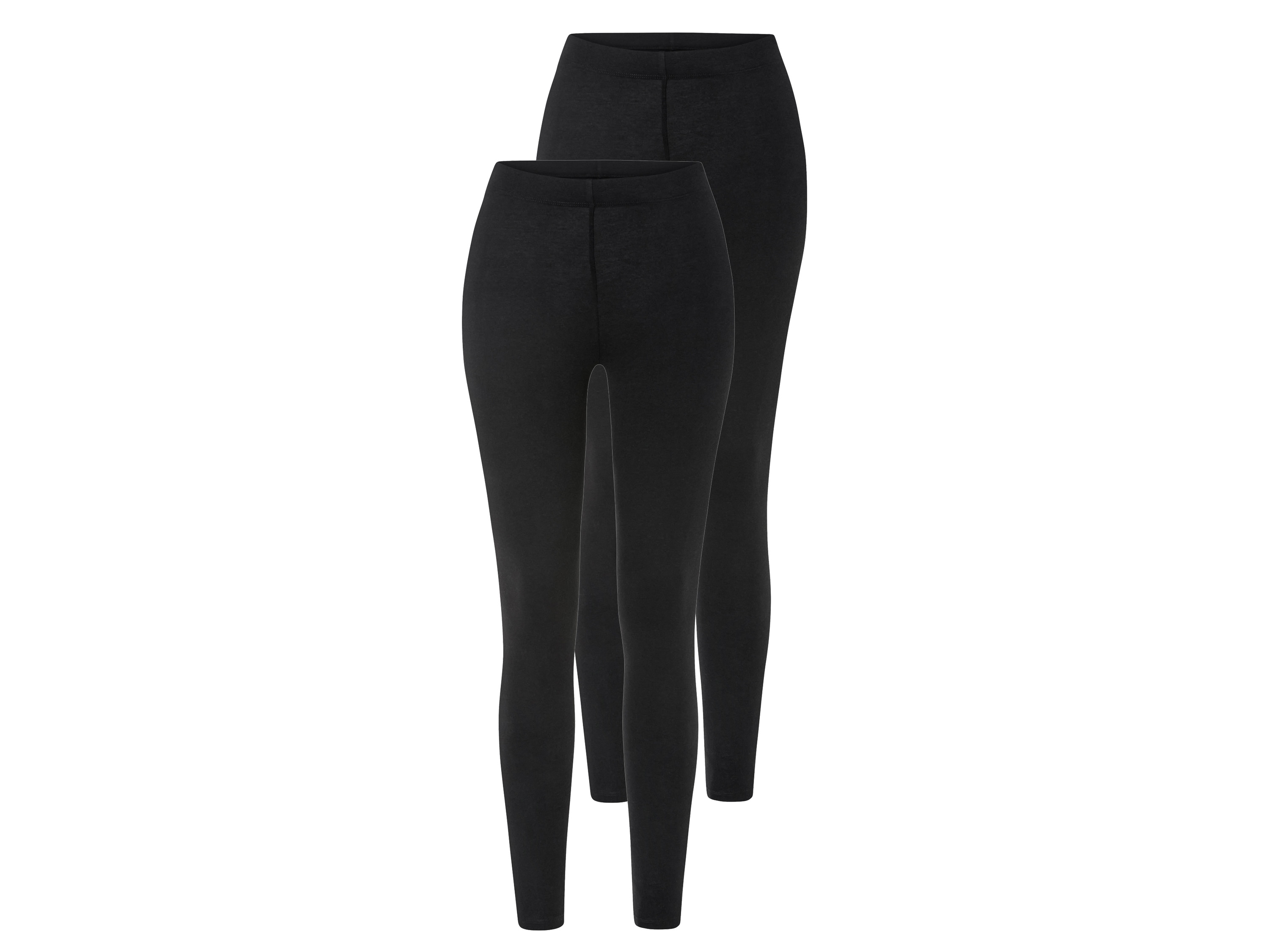 esmara® Legginsy damskie z bawełny organicznej, 2 pary (Czarny, S (36/38))