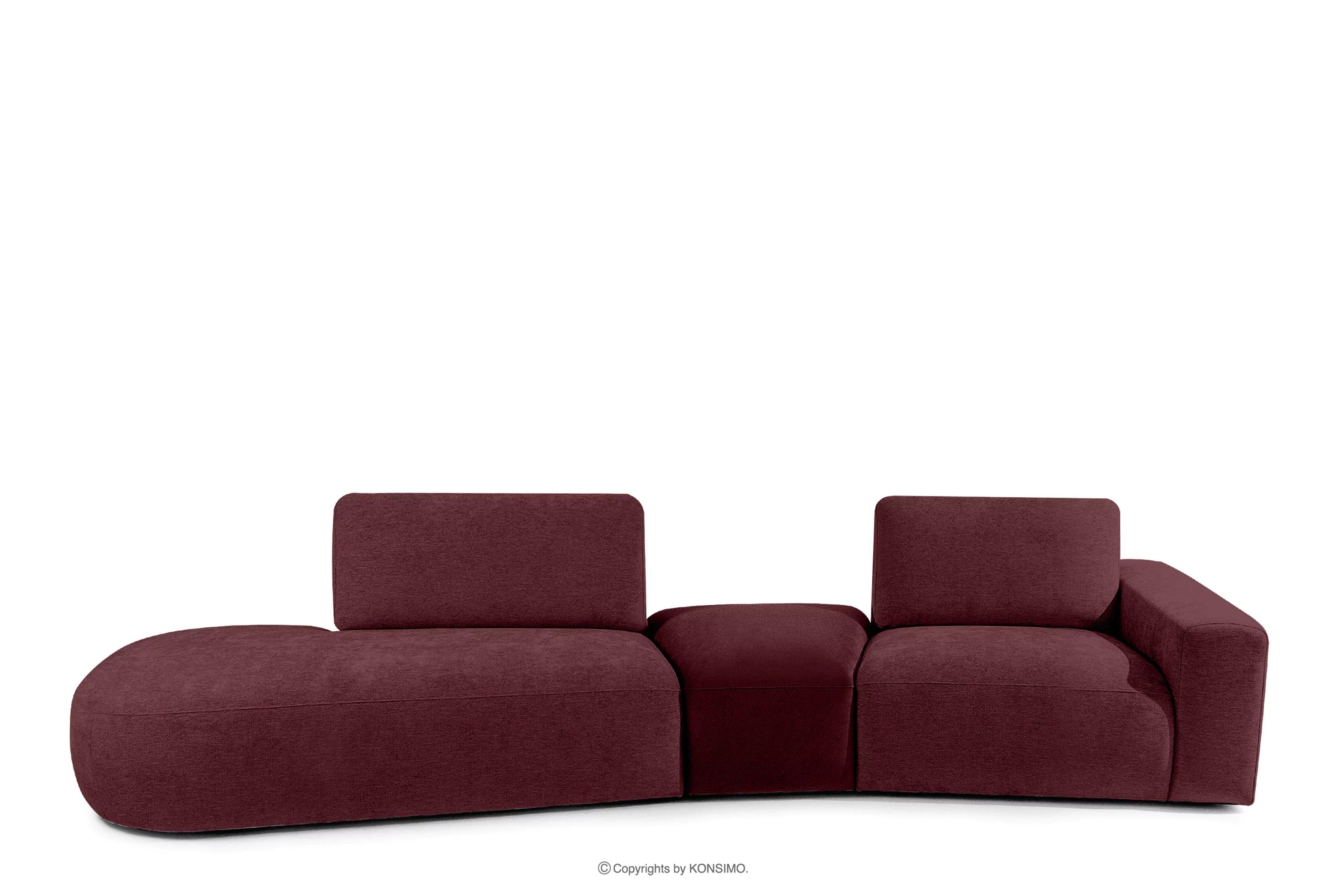 Sofa w tkaninie szenil i welur modułowa fioletowy ZUCCO