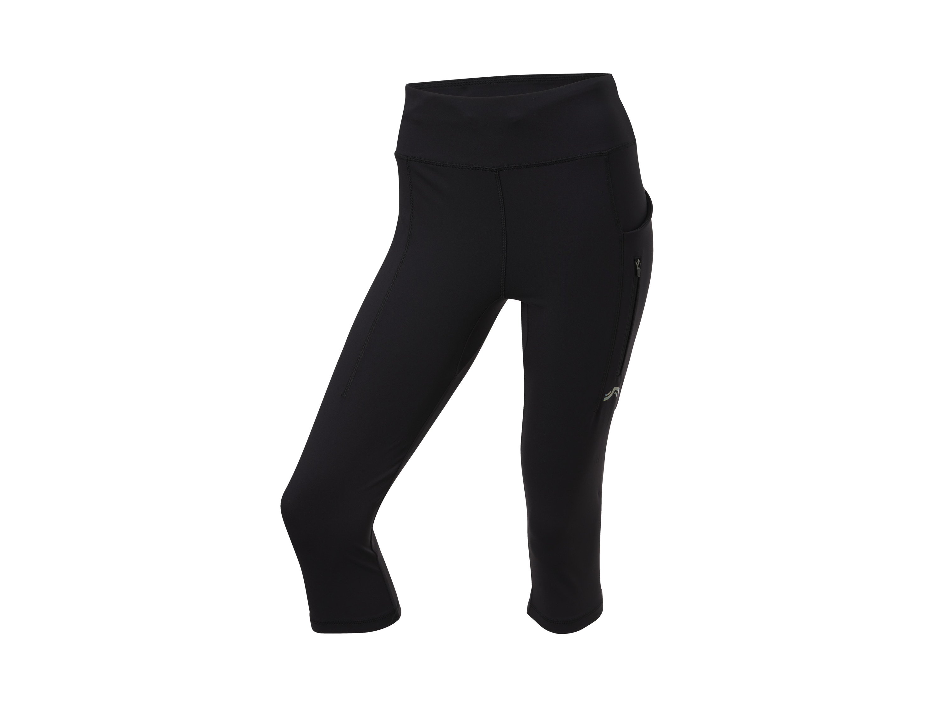 CRIVIT Legginsy funkcyjne 3/4 damskie z wysokim stanem (Czarny, S(36/38))
