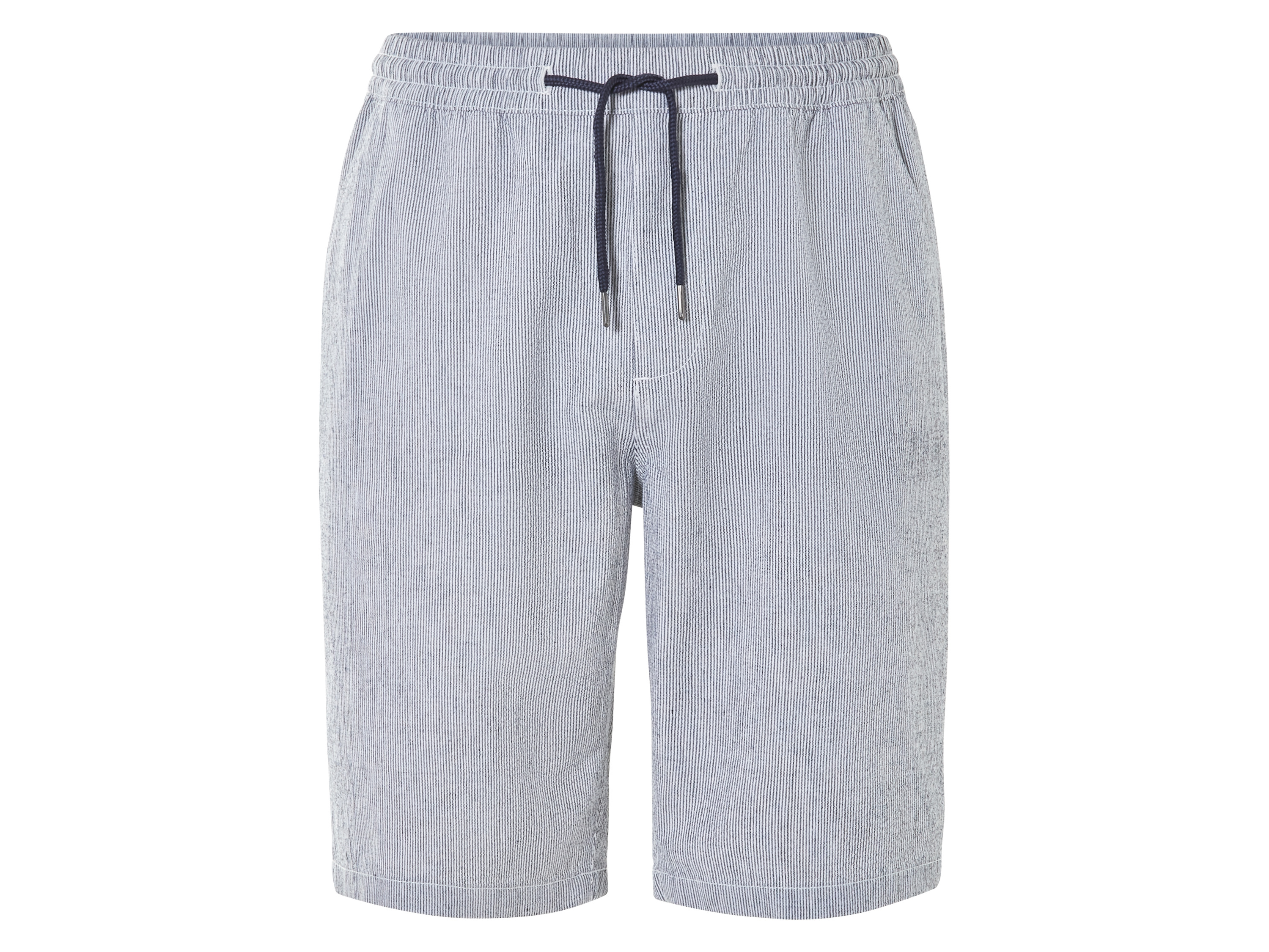 LIVERGY® Szorty męskie z bawełną seersucker (Paski/granatowy/biały, XL (56/58))