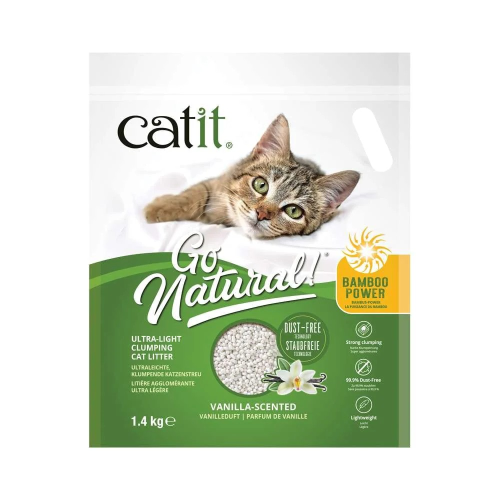 Catit Go Natural! żwirek bambusowy o zapachu wanilii - 2 x 1,4 kg