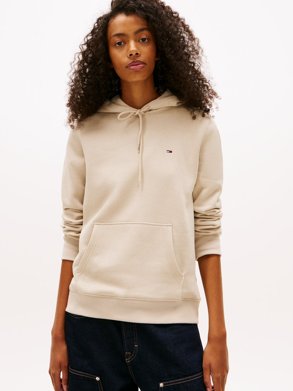 Tommy Jeans Damski sweter z kapturem Kobiety Bawełna beżowy, S