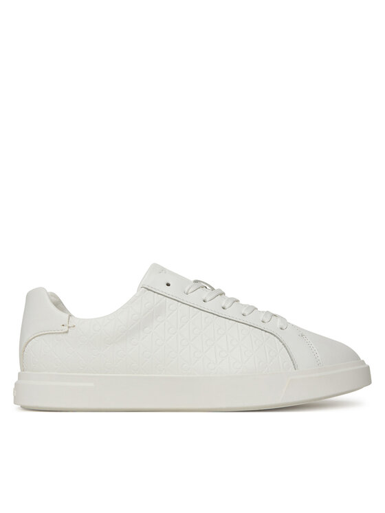 Calvin Klein Sneakersy Low Pro Cups Lace Up Lth Aop HW0HW02817 Biały
