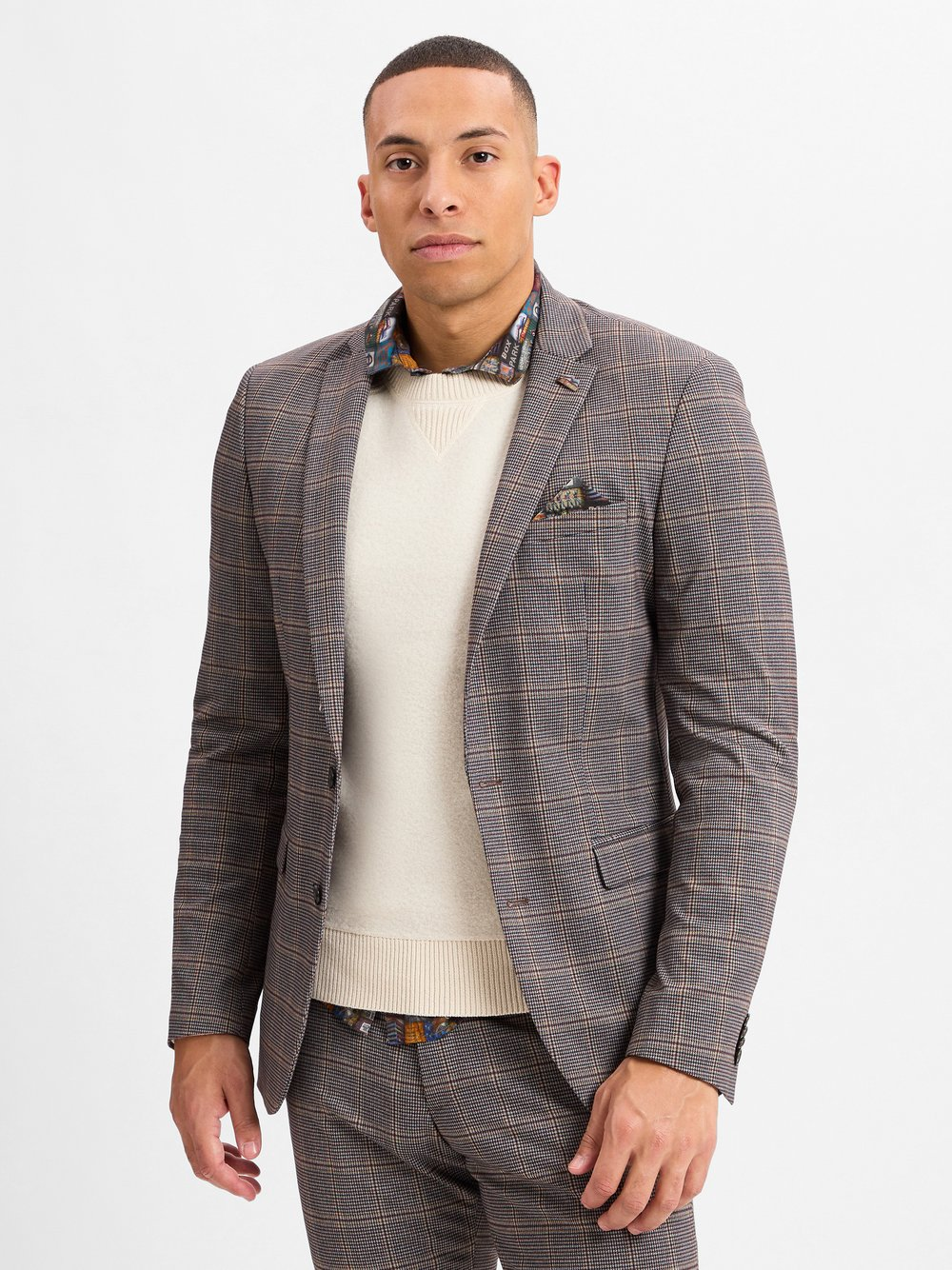 Finshley & Harding London Kurtka modułowa Harren - Brixdon Mężczyźni Slim Fit brązowy|szary, 46