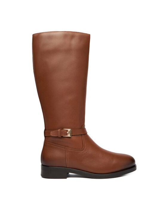 Tommy Hilfiger Kozaki Th Buckle Riding Lthr Long Boot FW0FW08873 Brązowy