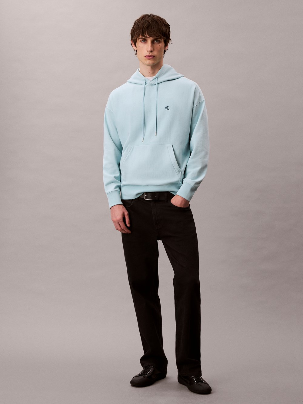 Calvin Klein Jeans Męska bluza z kapturem Mężczyźni Bawełna niebieski, M