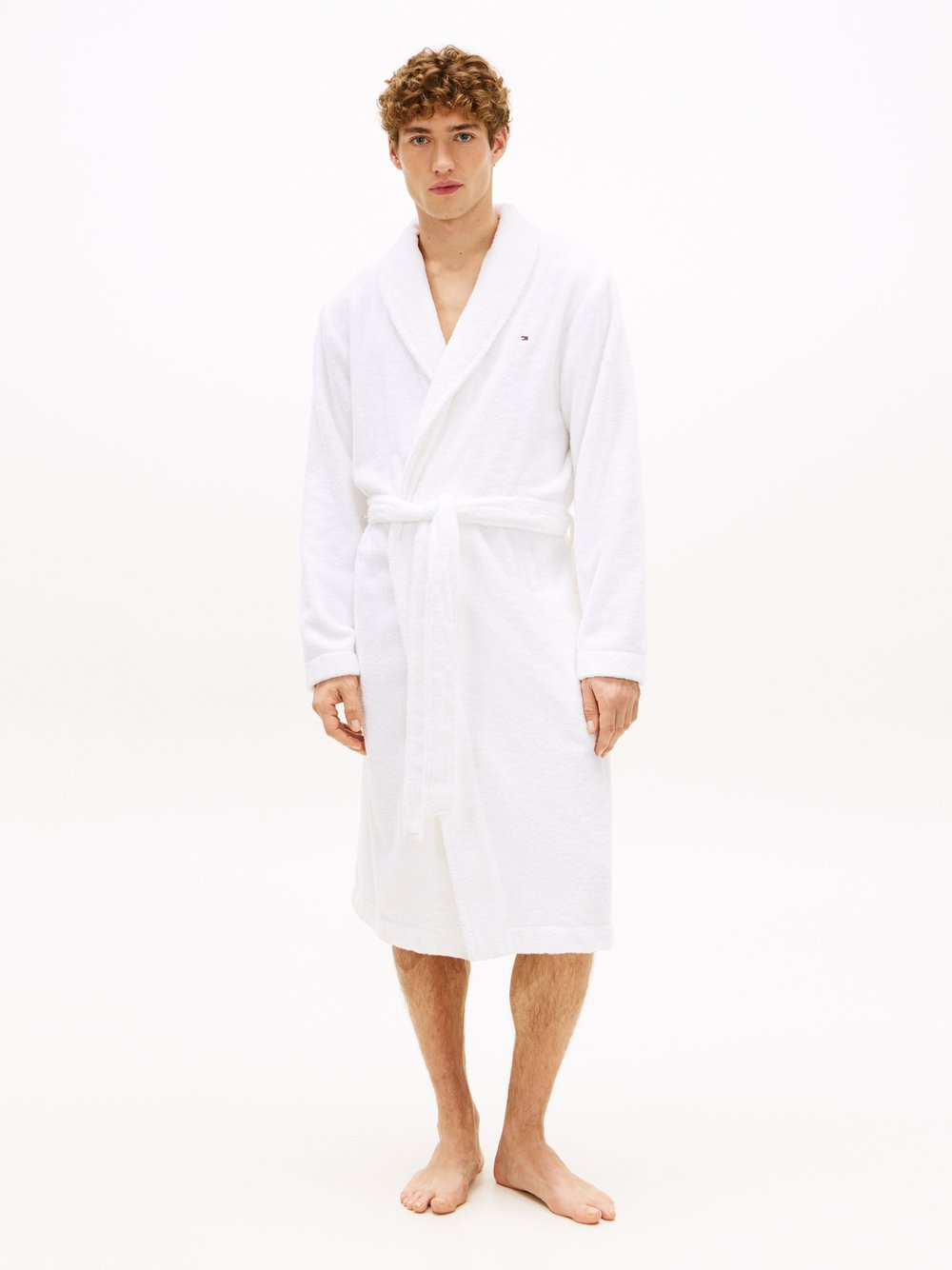 Tommy Hilfiger Szlafrok męski Mężczyźni Bawełna biały, L