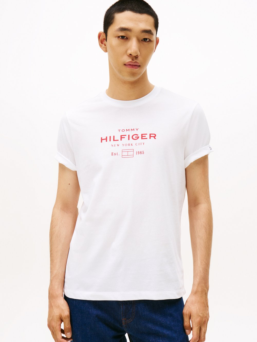 Tommy Hilfiger Koszulka męska Mężczyźni Bawełna biały, XXL