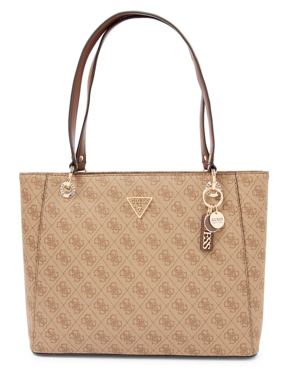 GUESS Damski shopper - Noelle Kobiety Sztuczna skóra brązowy|beżowy, ONE SIZE