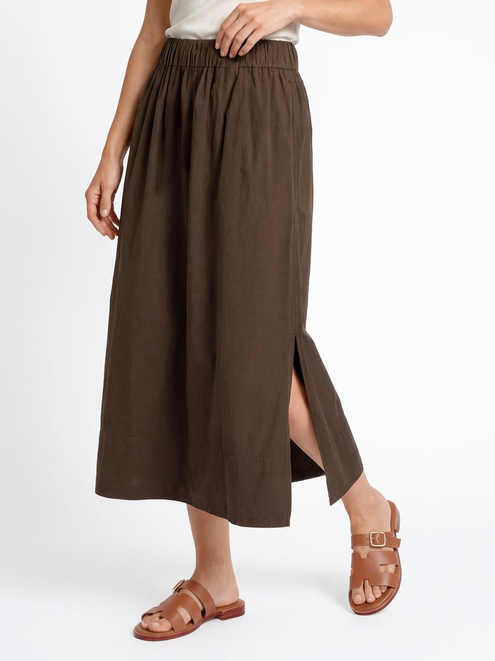 Marie Lund Damska spódnica maxi Kobiety Bawełna brązowy, XL