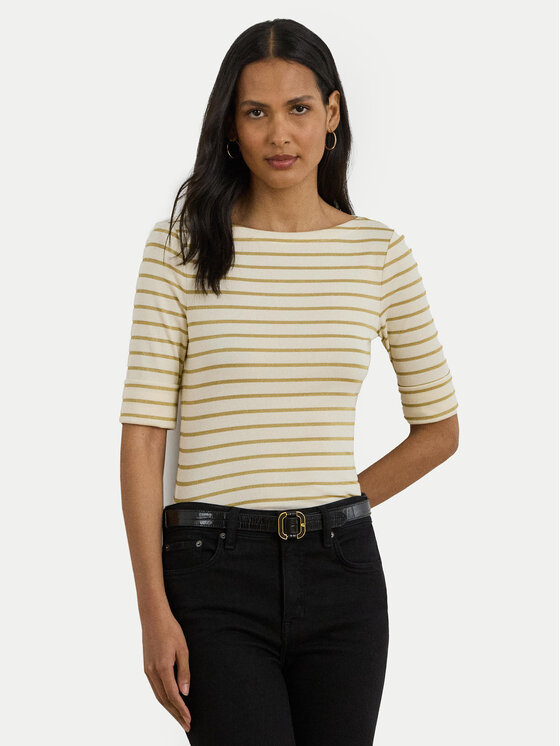 LAUREN RALPH LAUREN Bluzka 200980044001 Beżowy Slim Fit