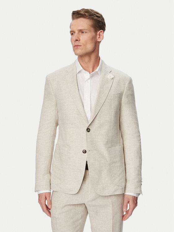JOOP! Marynarka Hoverest 30102592 Beżowy jasny Slim Fit