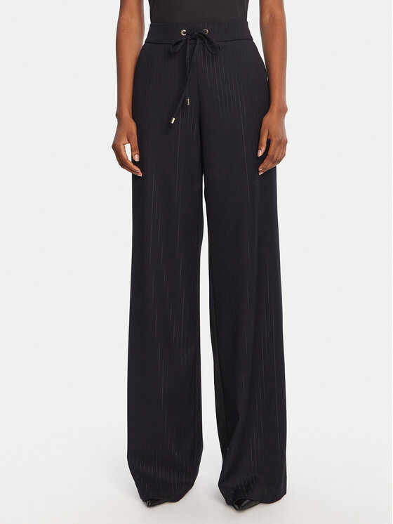 LOLA CASADEMUNT Spodnie materiałowe MF2514001 Granatowy Wide Leg