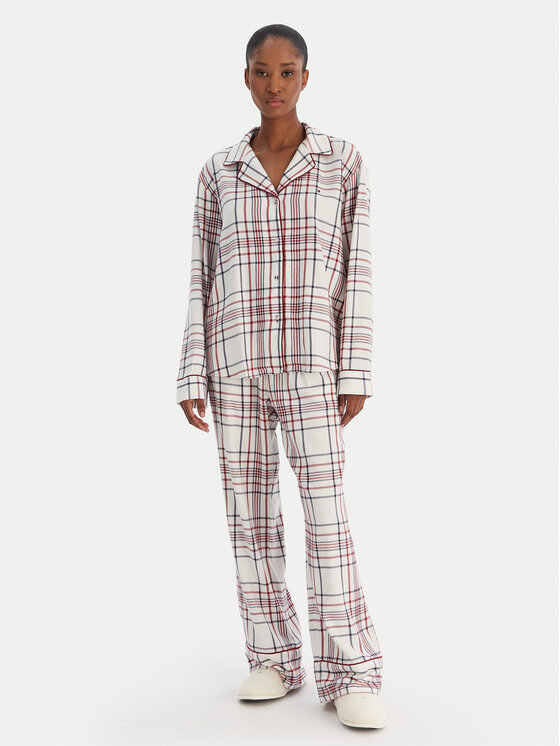 Tommy Hilfiger Piżama UW0UW06155 Écru Relaxed Fit