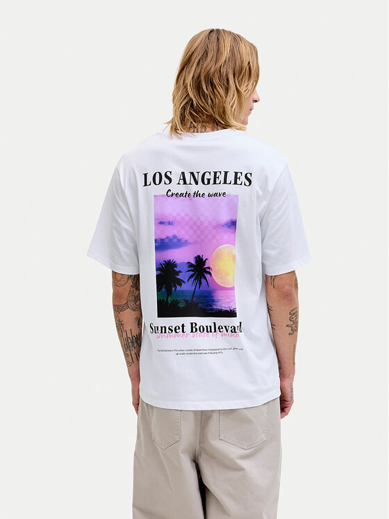 Jack & Jones T-Shirt City Photoprint 12288353 Biały Regular Fit