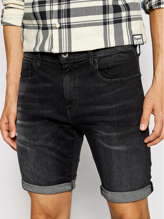 G-Star Raw Szorty jeansowe 3301 Slim ½ D10481-A634-9887 Czarny Slim Fit
