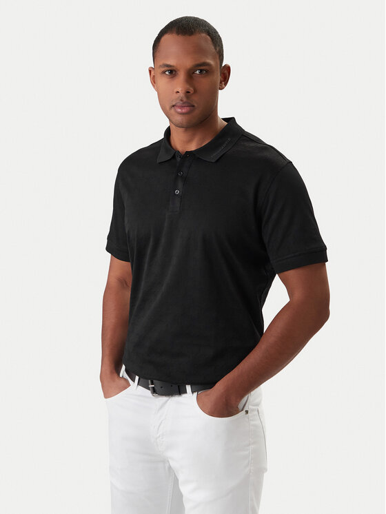 KARL LAGERFELD Polo 745008 561204 Czarny Slim Fit