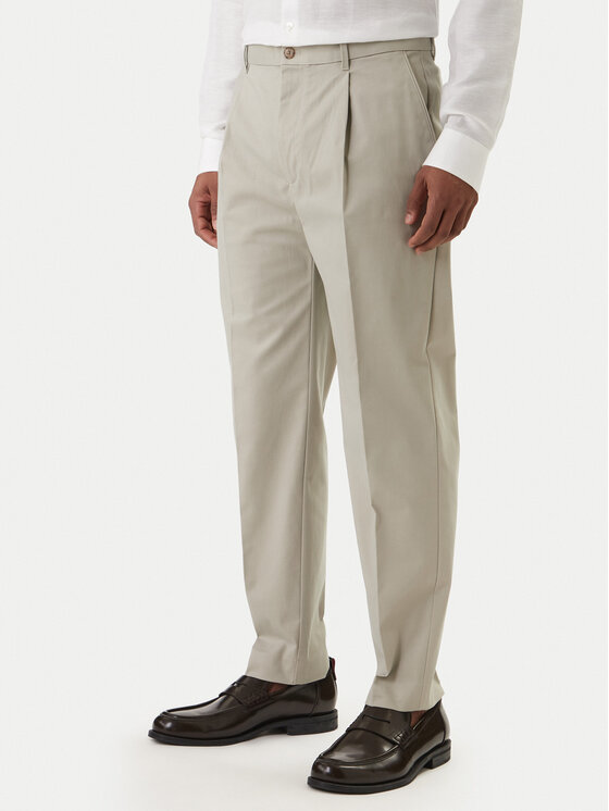 Calvin Klein Chinosy LV04LE612G Beżowy Slim Fit