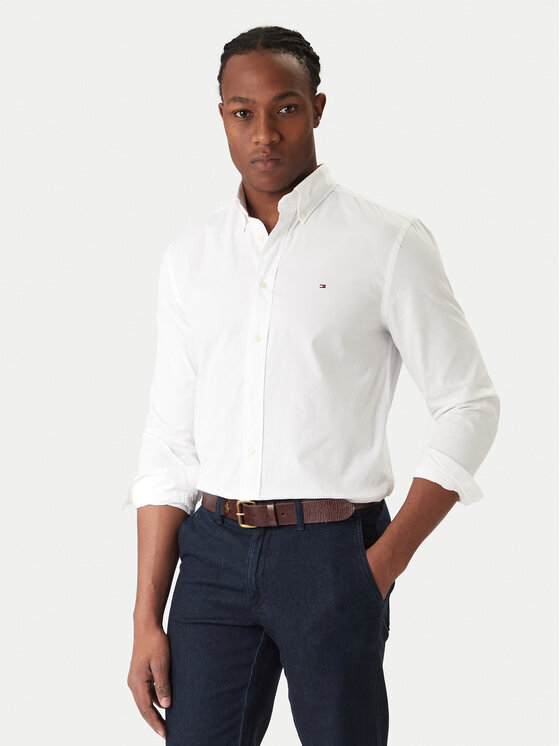 Tommy Hilfiger Koszula Core Flex MW0MW39988 Biały Regular Fit