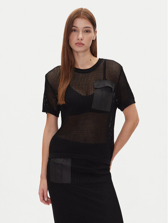 DKNY Sweter P5BSAV83 1 Czarny Regular Fit