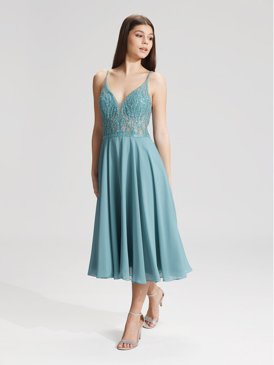 Hey Kyla Sukienka koktajlowa 5AC106HK Niebieski Slim Fit