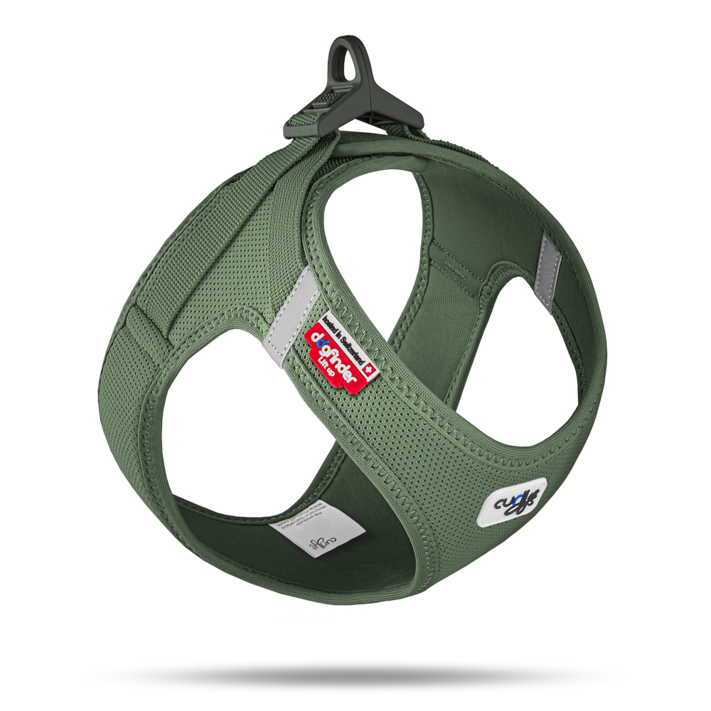 Curli Vest szelki Clasp Air-Mesh, zielone - Rozmiar L: Obwód klatki piersiowej 49,1 - 55,4 cm