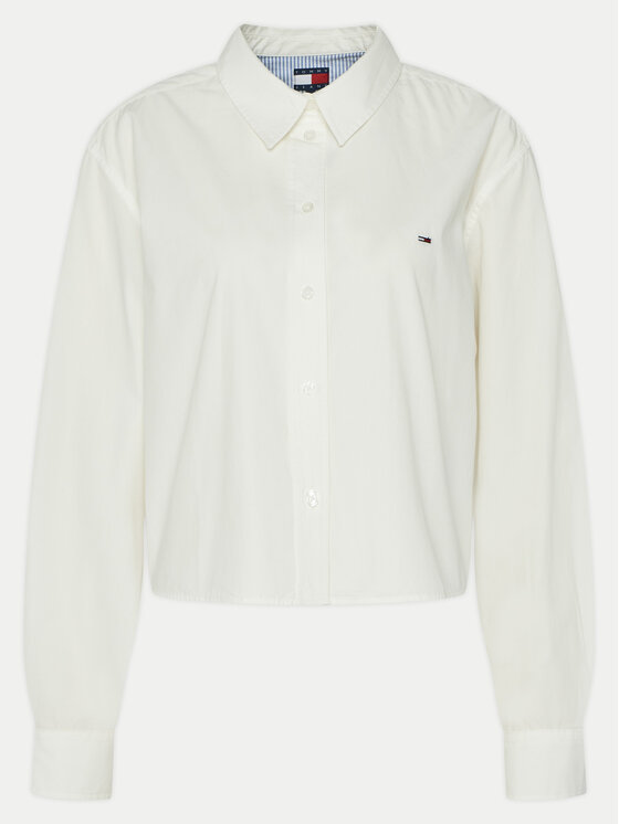 Tommy Jeans Koszula DW0DW19354 Biały Relaxed Fit