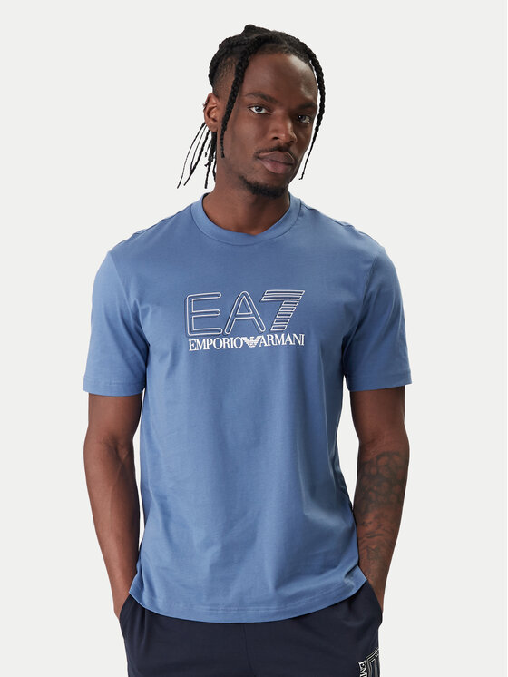 EA7 Emporio Armani T-Shirt 7M001307 AF10375 UB064 Niebieski Regular Fit