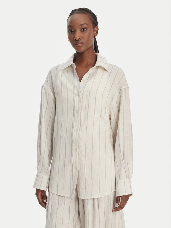Eleh Koszula SS260271 Écru Relaxed Fit